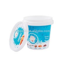 High quality IML ice cream yogurt packaging box with lid iml plastic container